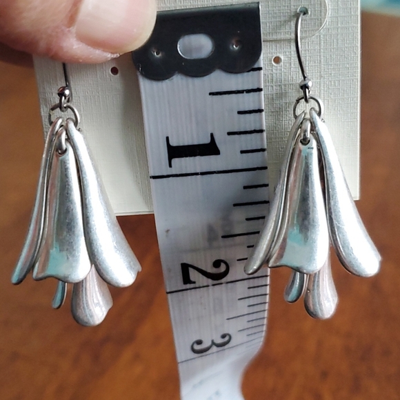 Lucky Brand Silvertone Petal Drop Earrings - Picture 7 of 7